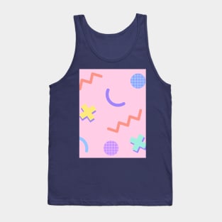 Aesthetic Geometric Patterns Risograph Floral Flowy Pattern Tank Top